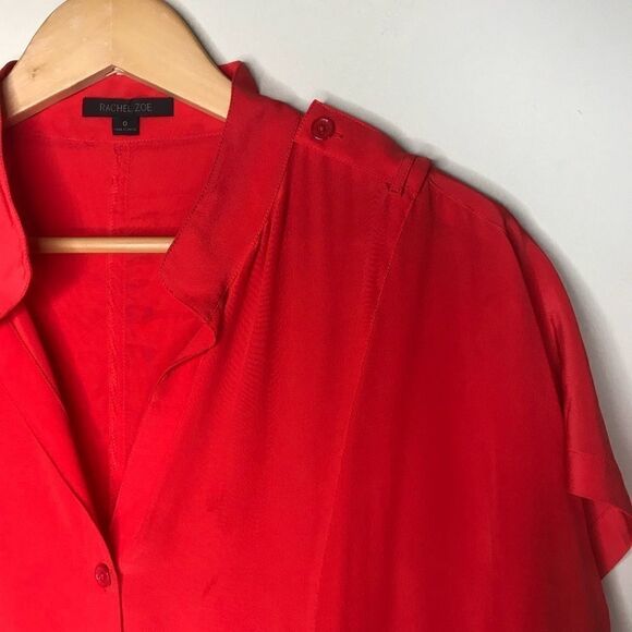 Rachel Zoe Sz 0 Red Silk Romper - Picture 1 of 7